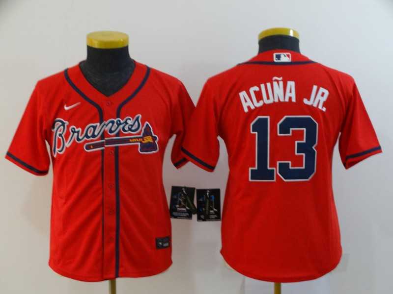 Youth Braves 13 Ronald Acuna Jr. Red 2020 Nike Cool Base Jersey,We sell and wholesale Youth Braves 13 Ronald Acuna Jr. Red 2020 Nike Cool Base Jersey on line form chian!